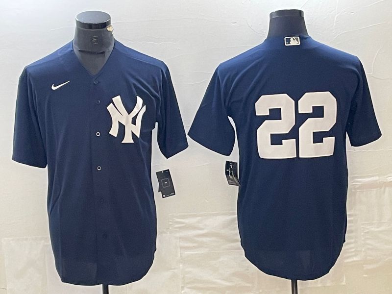 Men New York Yankees 22 Soto Blue Nike Game MLB Jersey style 1